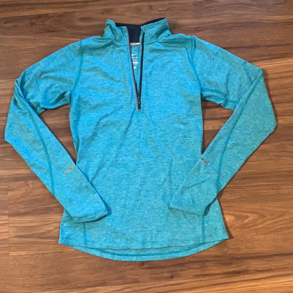 Nike Turquoise Blue Half Zip Running Pullover